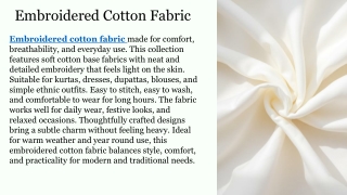 Embroidered Cotton Fabric
