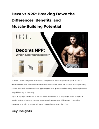 Deca vs NPP: Breaking Down the Differences,Benefits, and Muscle-Building Potent.