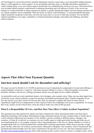 Michigan Vehicle Mishap Negotiation Calculator: Pain And Experiencing Calculator