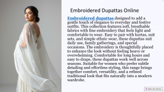 Embroidered Dupattas Online | Organza Cutwork Dupattas
