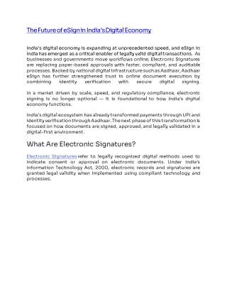 The Future of eSign in India’s Digital Economy