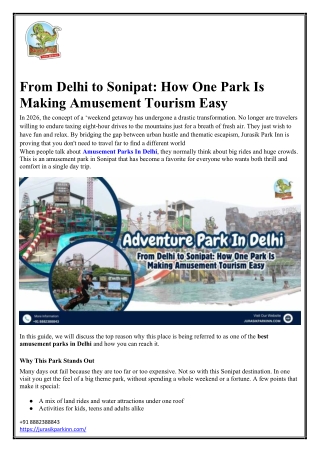 Best Amusement Park near Delhi Sonipat Fun