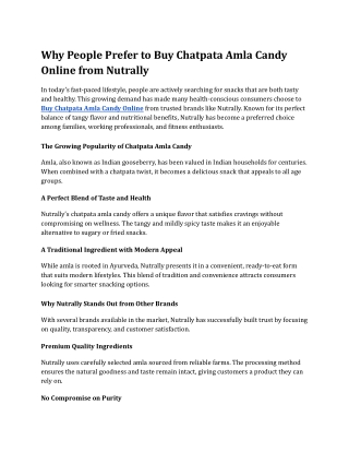 Why People Prefer to Buy Chatpata Amla Candy Online from Nutrally