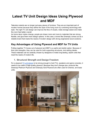 Latest TV Unit Design Ideas Using Plywood and MDF