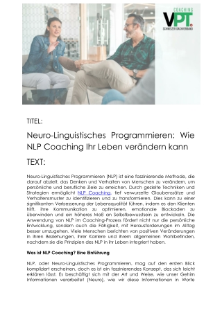 NLP Coaching