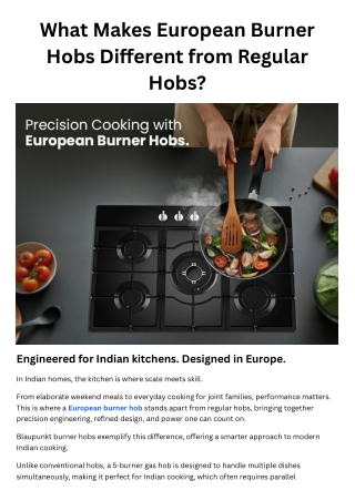 What Makes European Burner Hobs Different from Regular Hobs | Hettich India