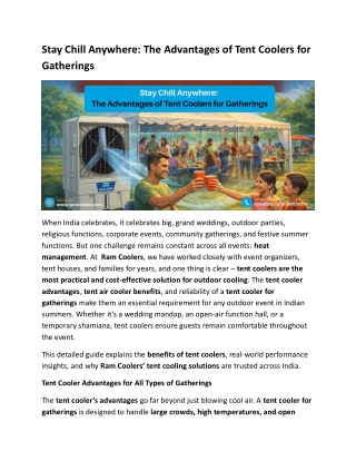 Stay Chill Anywhere: The Advantages of Tent Coolers for Gatherings