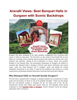 Find the Perfect Banquet Halls in Gurgaon | BookMyBanquets