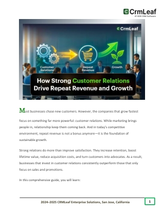 How Strong Customer Relations Drive Repeat Revenue and Growth?