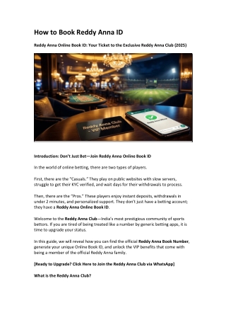 How to Book Reddy Anna ID