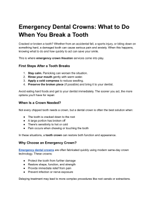 Emergency Dental Crowns_ What to Do When You Break a Tooth