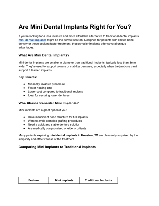 Are Mini Dental Implants Right for You_