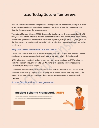 Lead Today Secure Tomorrow