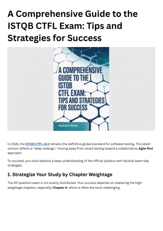 A Comprehensive Guide to the ISTQB CTFL Exam: Tips and Strategies for Success