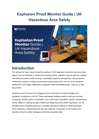 Explosion Proof Monitor Guide _ UK Hazardous Area Safety