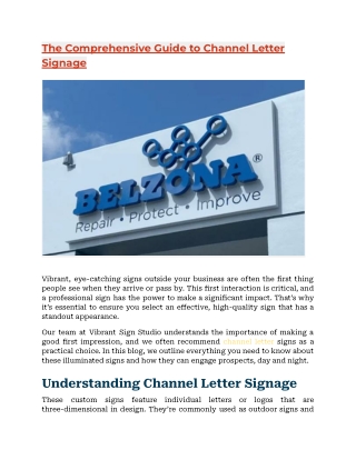 The Comprehensive Guide to Channel Letter Signage