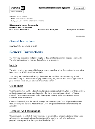 Caterpillar Cat 641 641B WHEEL SCRAPER (Prefix 42M) Service Repair Manual Instant Download (42M00001 and up)