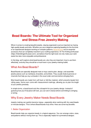 Bead Boards_ The Ultimate Tool for Organized and Stress-Free Jewelry Making