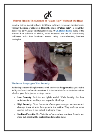 Mirror Finish: The Science of "Glass Hair" Without the Heat