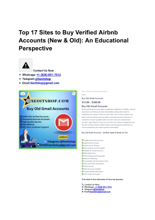 Top 17 Sites to Buy Verified Airbnb Accounts (New & Old)