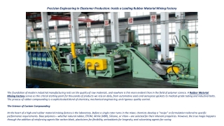 Rubber material mixing factory