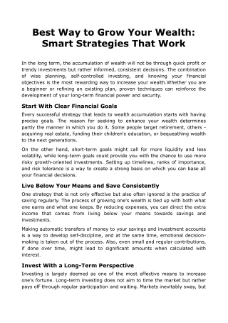 Best Way to Grow Your Wealth_ Smart Strategies That Work