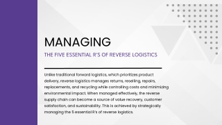 Managing the 5 Essential Rs of Reverse Logistics