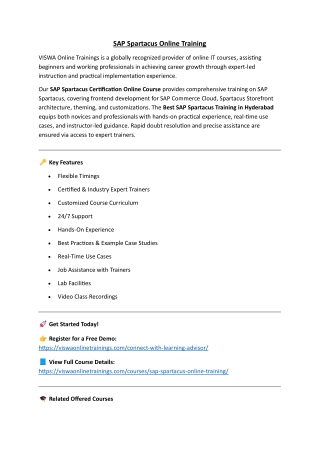 SAP Spartacus Online Training Real-time support from India