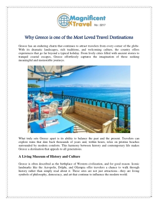 Why Greece is one of the Most Loved Travel Destinations