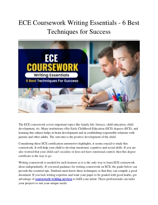 ECE Coursework Writing Essentials - 6 Best Techniques for Success