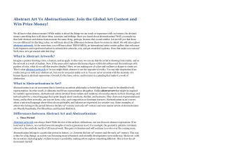 Abstract Art Vs Abstractionism_ Join the Global Art Contest and Win Prize Money