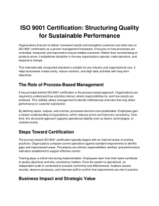 iso 9001 certification