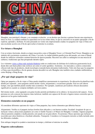 El atractivo de Shanghai: ofertas que te encantarán