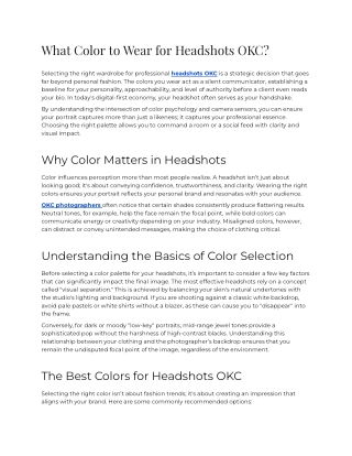 What Color to Wear for Headshots OKC