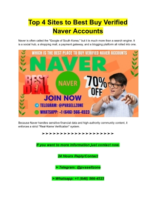 Top 4 Sites to Best Buy Verified Naver Accounts