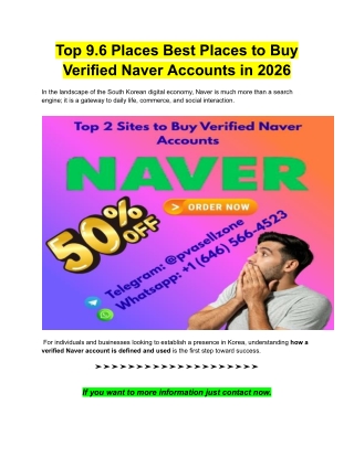 Top 9.6 Places Best Places to Buy Verified Naver Accounts in 2026