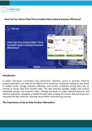 Extract Real-Time Screwfix Data to Boost Business Efficiency