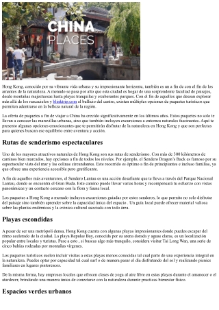 Explora la naturaleza en territorio hongkonés con estos apasionantes ofertas