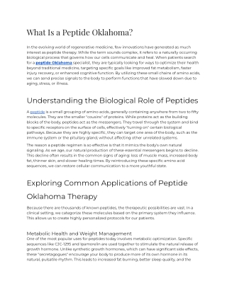 E1 - What Is a Peptide Oklahoma