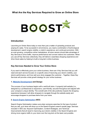 What Are the Key Services Required to Grow an Online Store