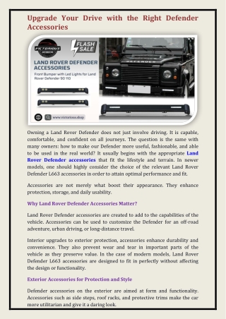 Land Rover Defender accessories