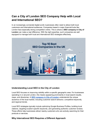 Seo company in city of london