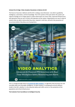 Unleash the AI Edge - Video Analytics Revolution in Bahrain & GCC
