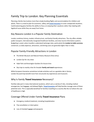 Family Trip to London_ Key Planning Essentials