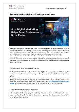 How Digital Marketing Helps Small Businesses Grow Faster