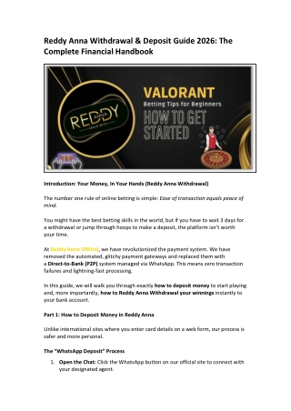 Reddy Anna Withdrawal & Deposit Guide 2026 The Complete Financial Handbook