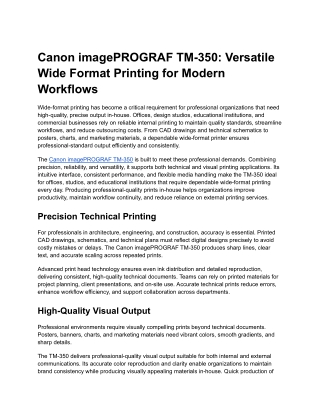 Canon imagePROGRAF TM-350
