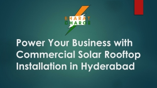 Power Your Business with Commercial Solar Rooftop Installation in Hyderabad