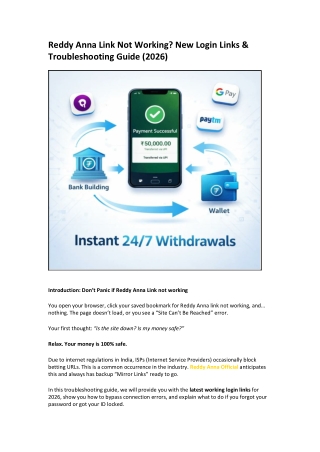 Reddy Anna Link Not Working New Login Links & Troubleshooting Guide (2026)