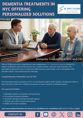 Dementia Treatments in NYC Offering Personalized Solutions